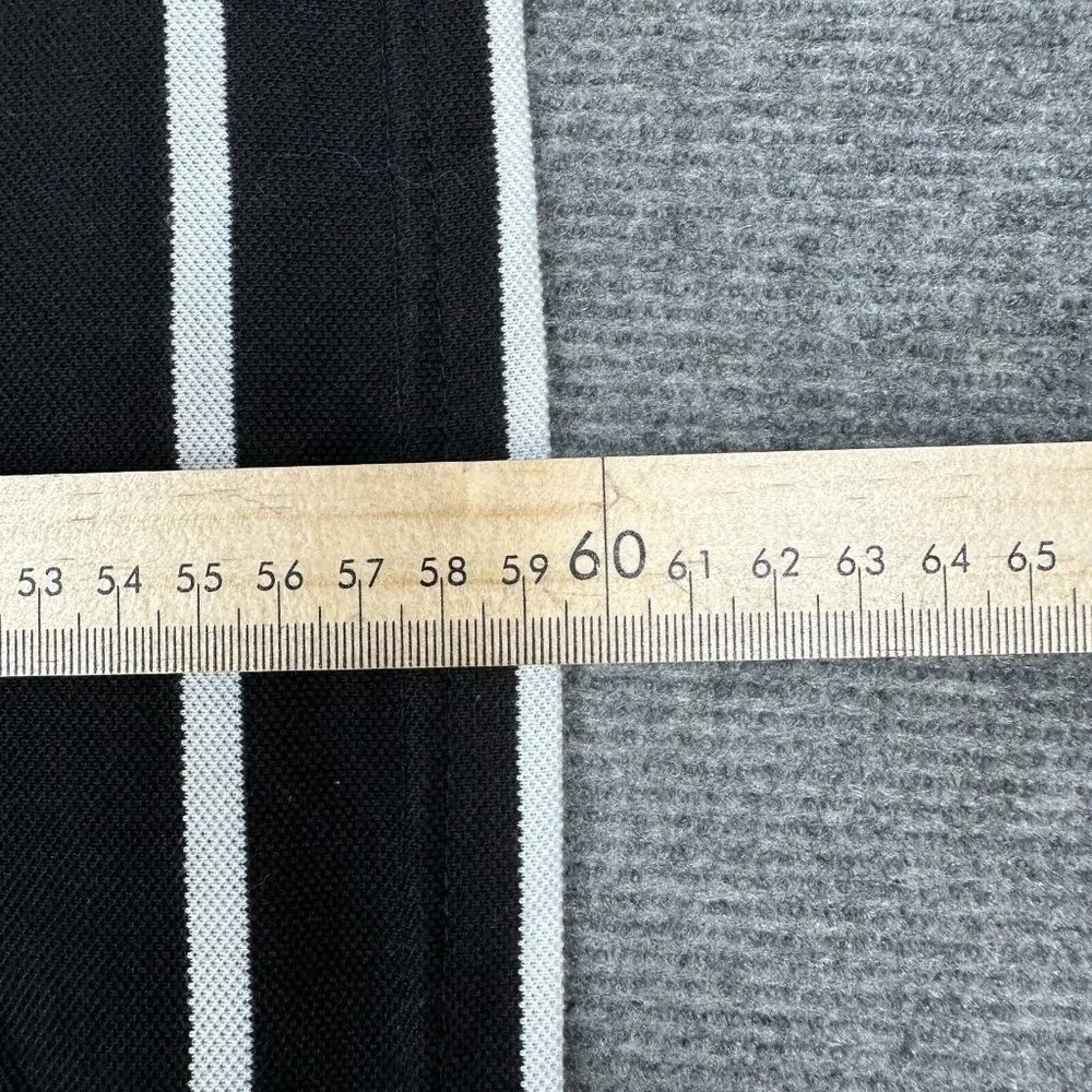 Abercrombie & Fitch Shirt Mens Medium Black White Striped Casual Polo Designer - Picture 14 of 14